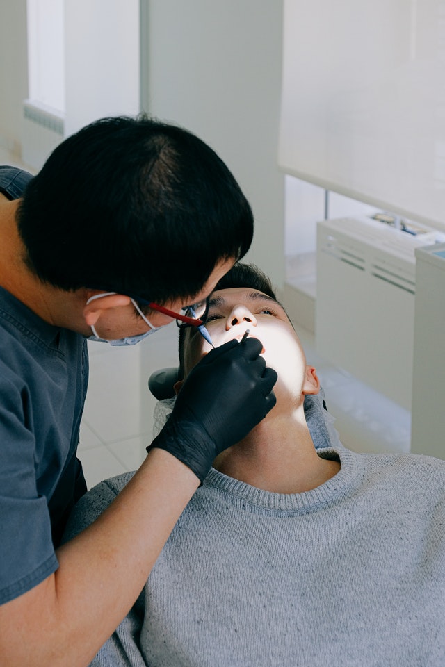 patient in dental procedure